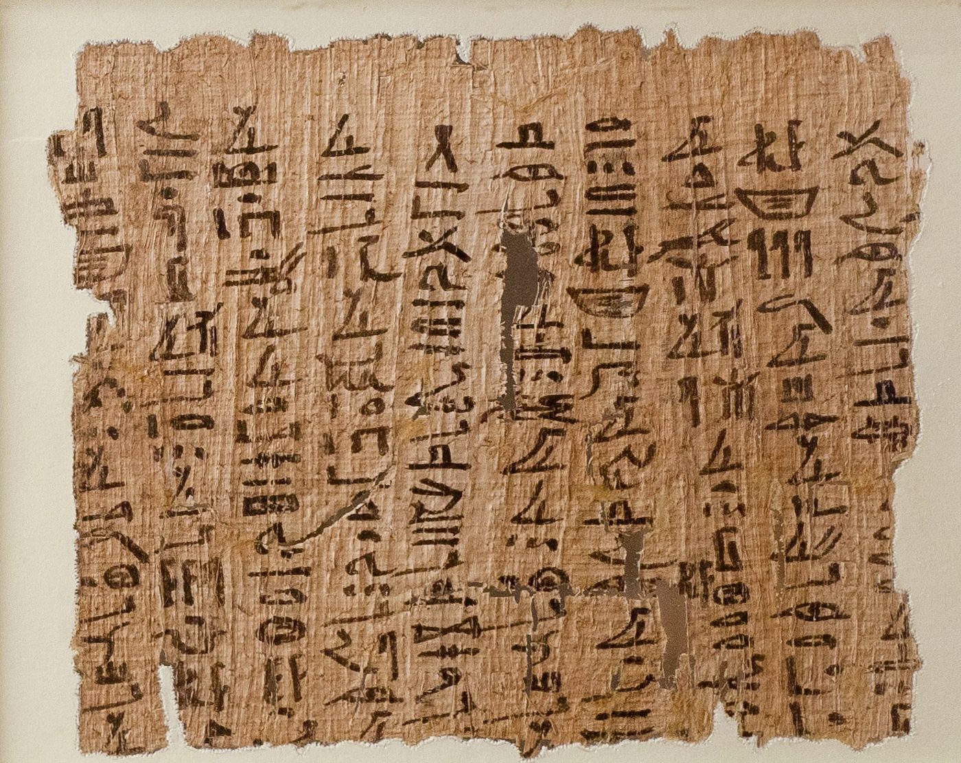 Papyrus inscribed with an account and a religious text, ca. 1961–1917 B.C.